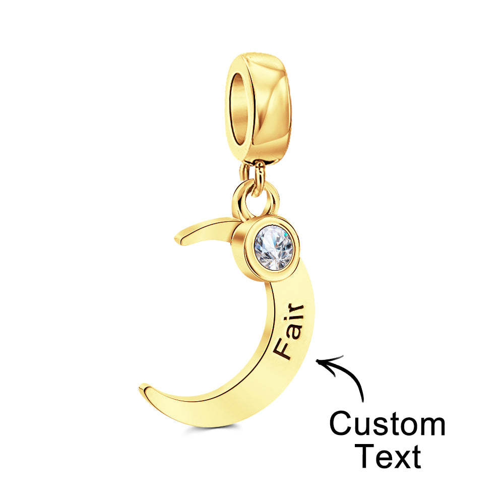 Custom Name Charm for Bracelets Moon Charms Gift for Mom Mother's Day Gifts - soufeeluk