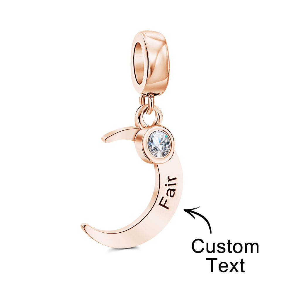 Custom Name Charm for Bracelets Moon Charms Gift for Mom Mother's Day Gifts - soufeeluk