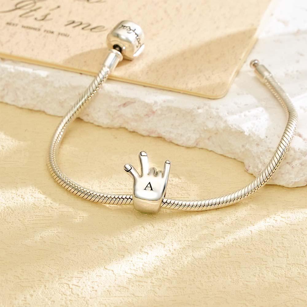 Custom Photo Charm Personalised Monogram Initial Alphabet I Love You Support Friends Good Luck Charm - soufeeluk