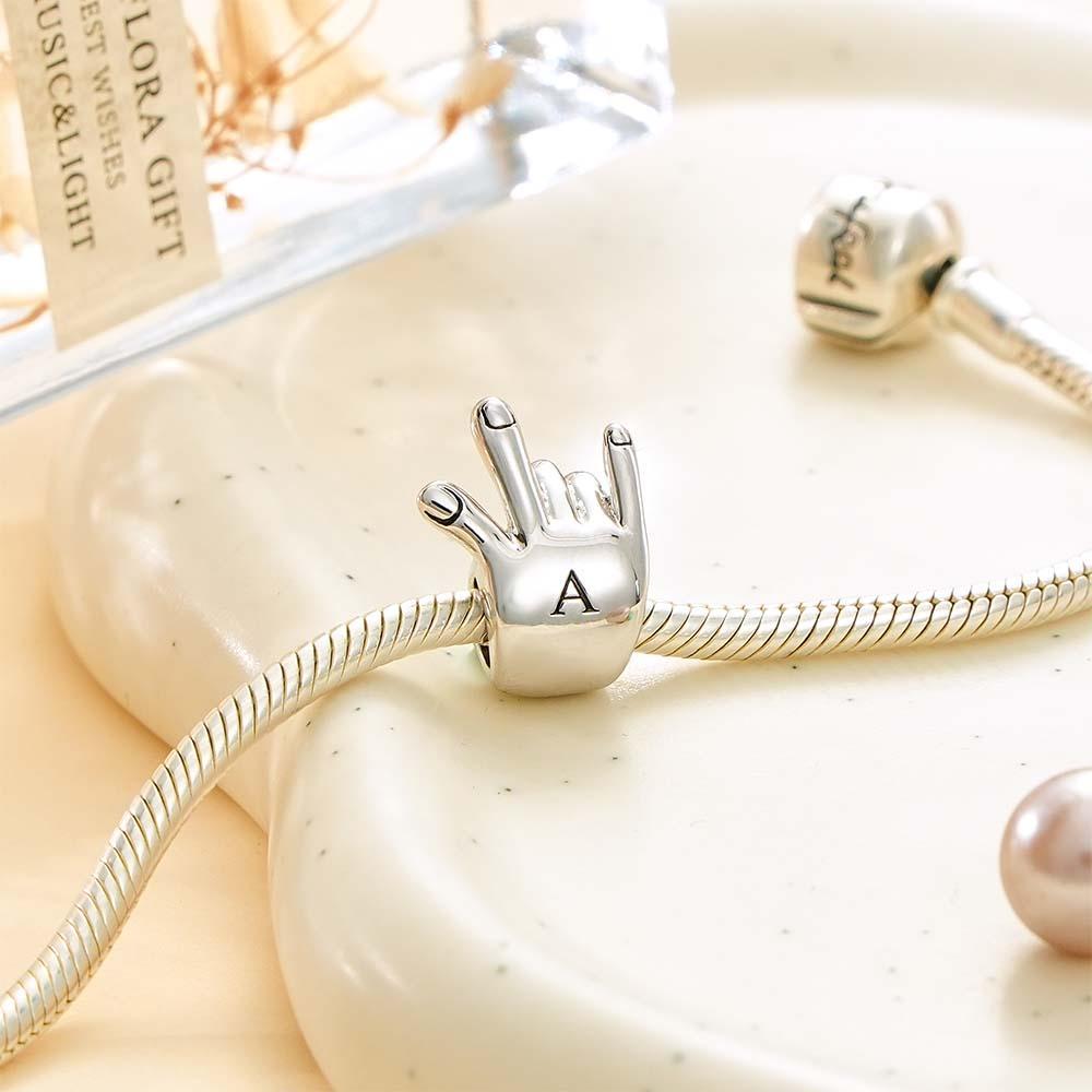 Custom Photo Charm Personalised Monogram Initial Alphabet I Love You Support Friends Good Luck Charm - soufeeluk