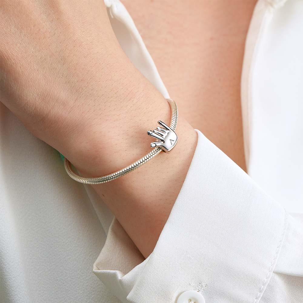 Custom Photo Charm Personalised Monogram Initial Alphabet I Love You Support Friends Good Luck Charm - soufeeluk