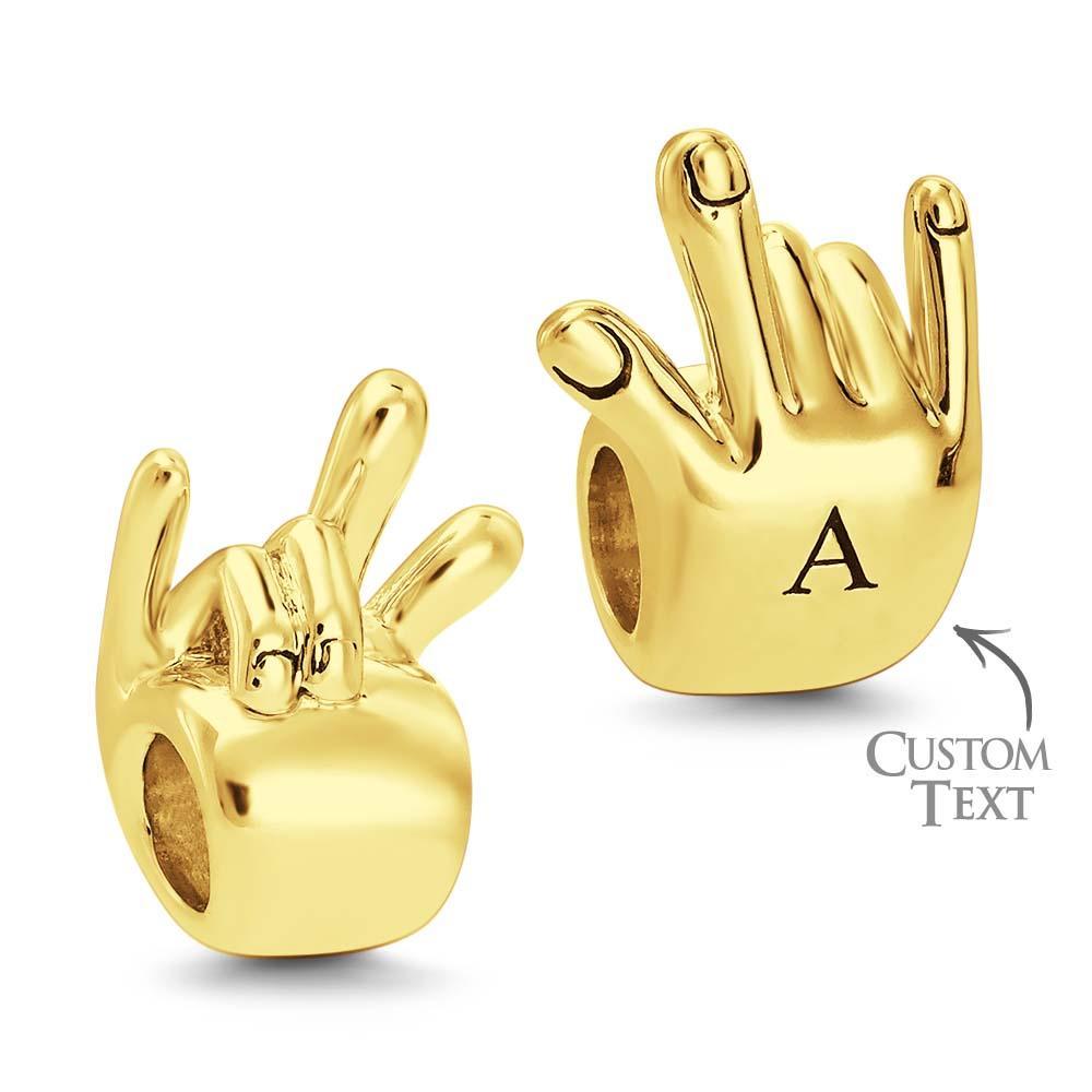 Custom Photo Charm Personalised Monogram Initial Alphabet I Love You Support Friends Good Luck Charm - soufeeluk