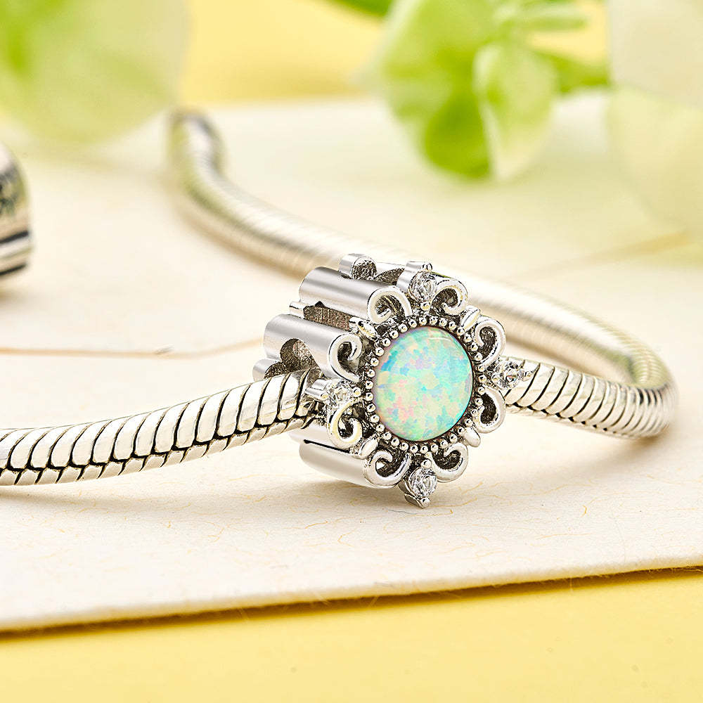 Custom Engraved Vintage Opal Charm Gift for Her - soufeeluk