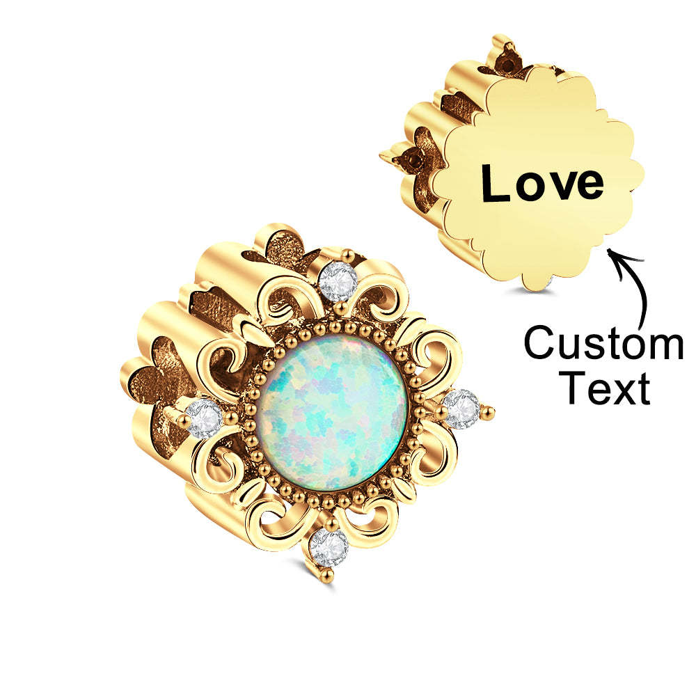 Custom Engraved Vintage Opal Charm Gift for Her - soufeeluk