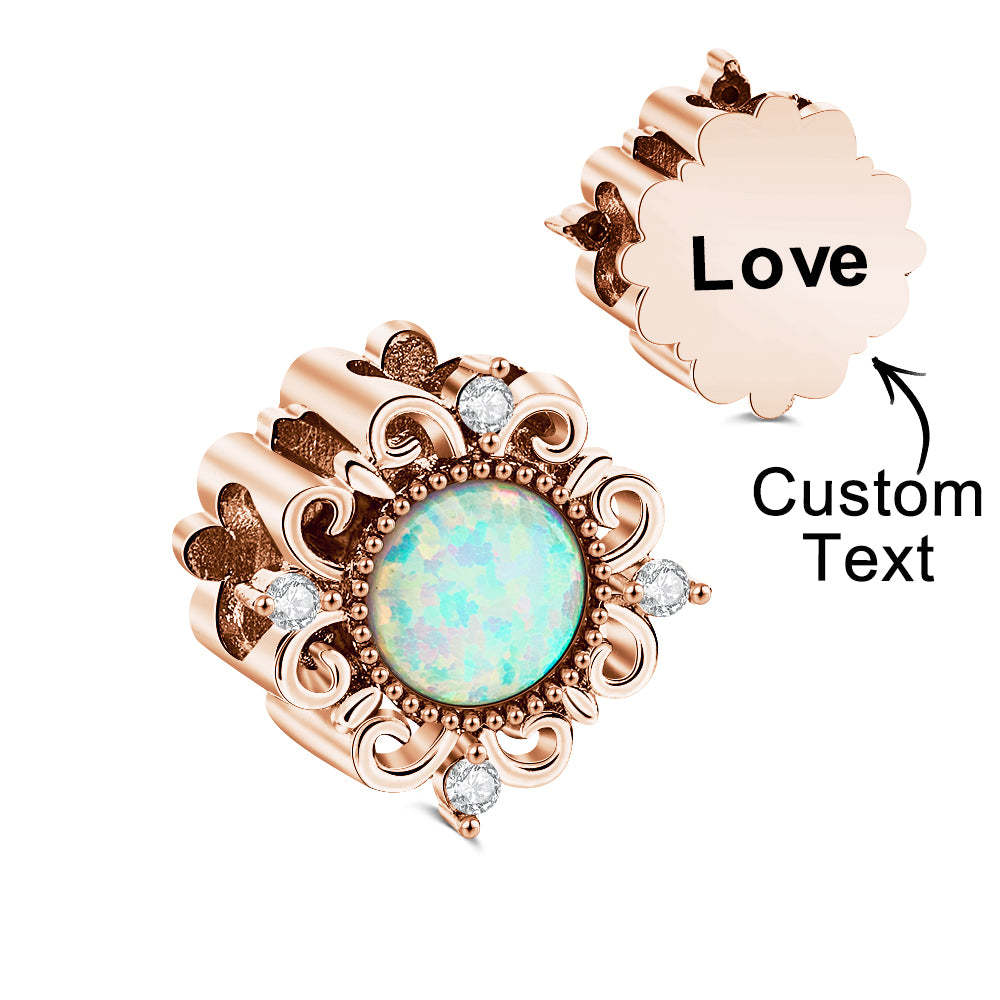 Custom Engraved Vintage Opal Charm Gift for Her - soufeeluk