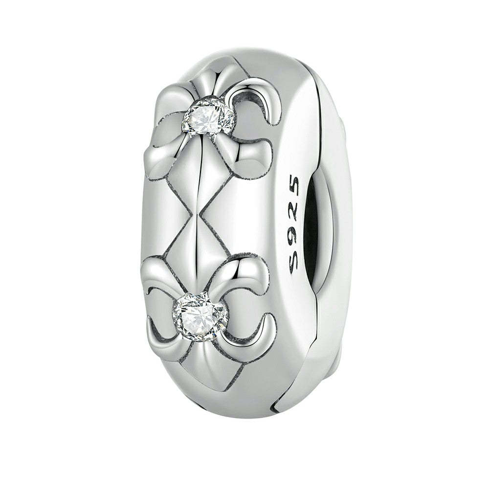 iris flower stopper charm spacer charm 925 sterling silver dp132