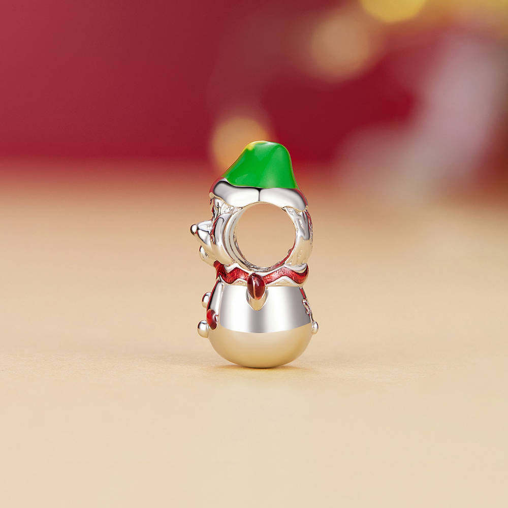 Christmas Snow Dog Enamel Charm Silver Christmas Gifts - soufeeluk