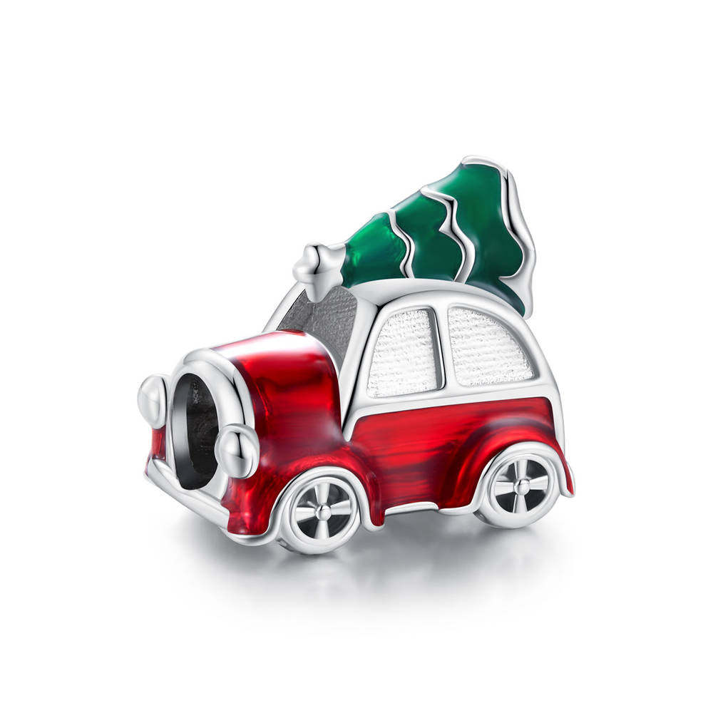 Christmas Car Enamel Charm Silver Christmas Gifts - soufeeluk