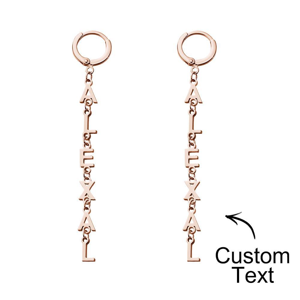 Custom Name Earrings Vertical Name Simple Style Gifts - soufeeluk