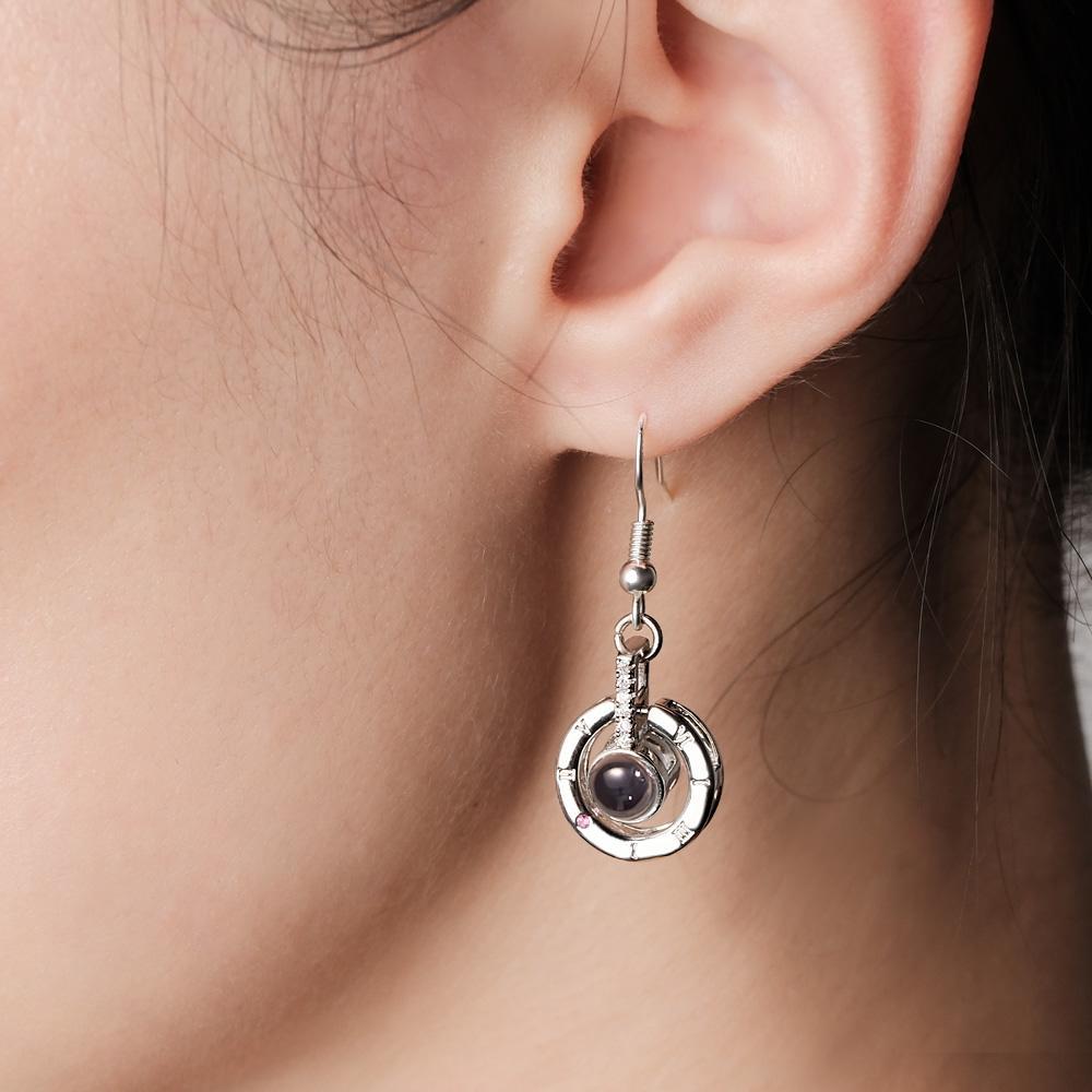 Custom Projection Earring Exquisite Circular Pendant Gifts - soufeeluk