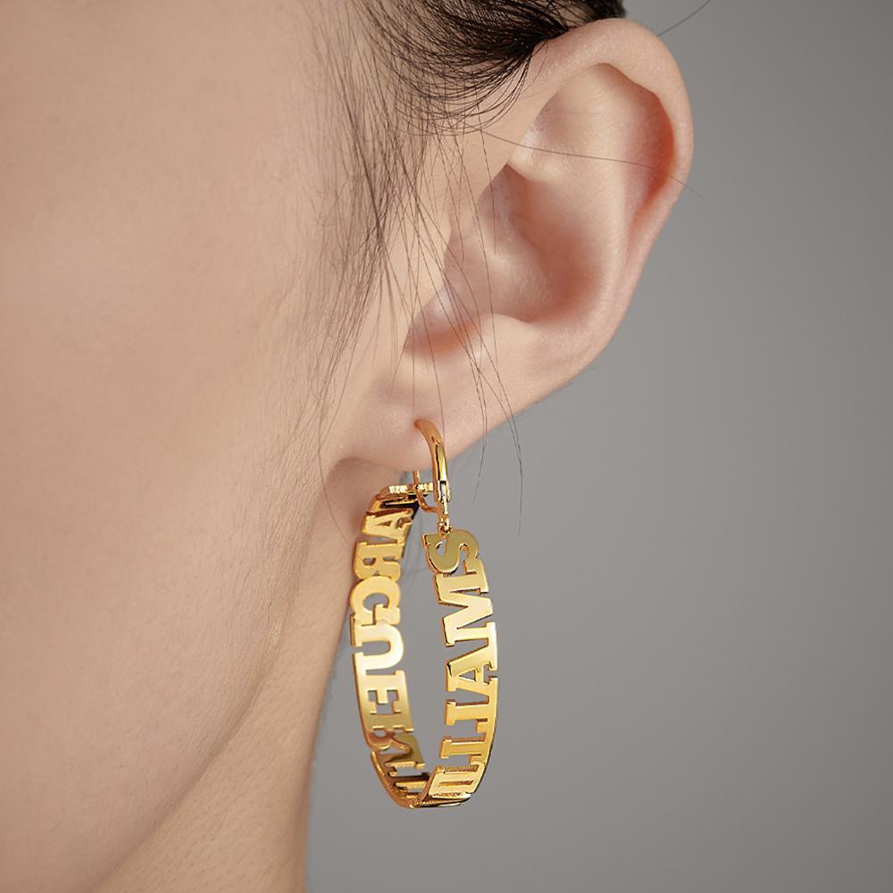 Custom Name Hoop Earring Advanced Simple Women Gifts - soufeeluk