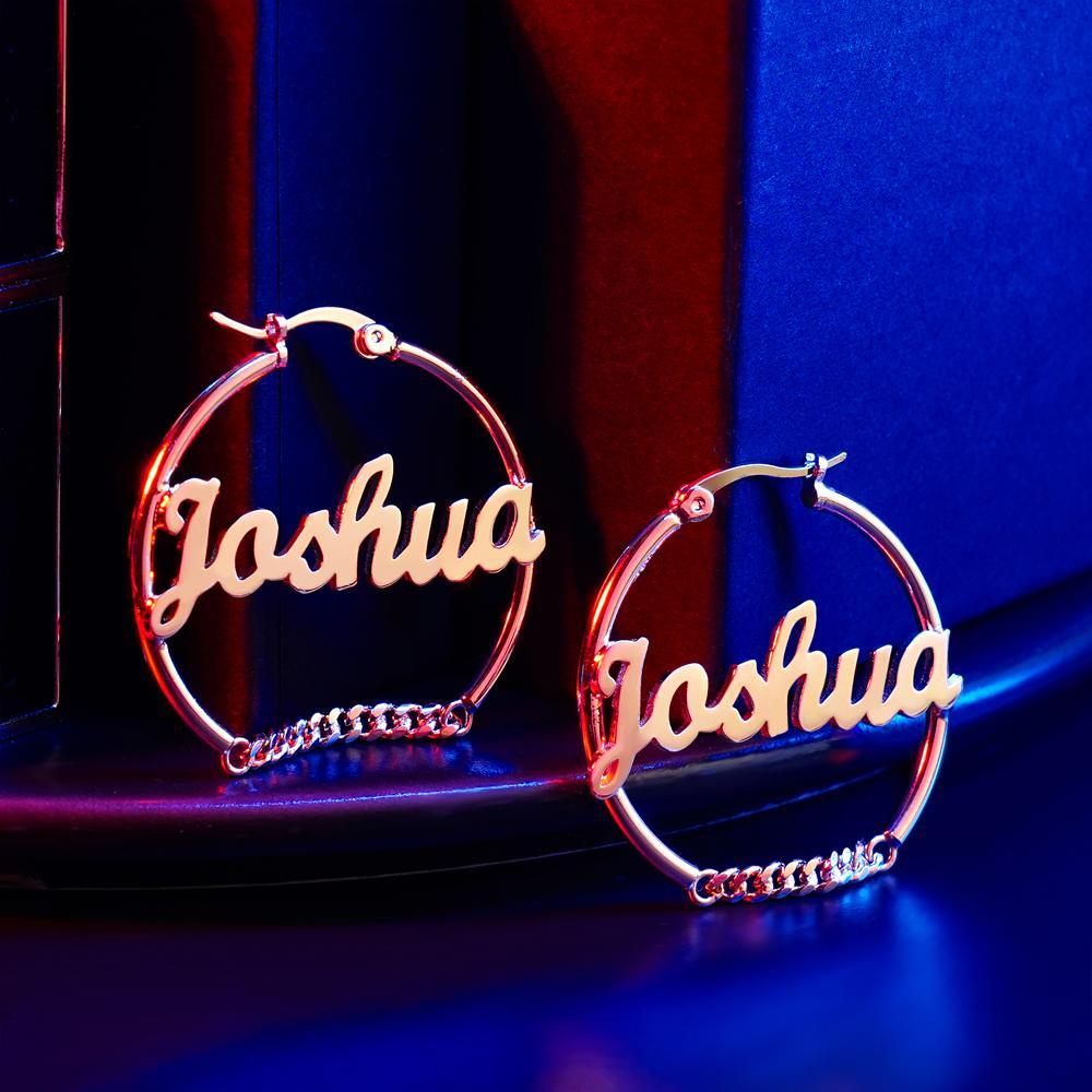 Personalised Hip Hop Name Earrings Vintage Chain Earrings Fashion Jewellery Gift For Women - soufeeluk