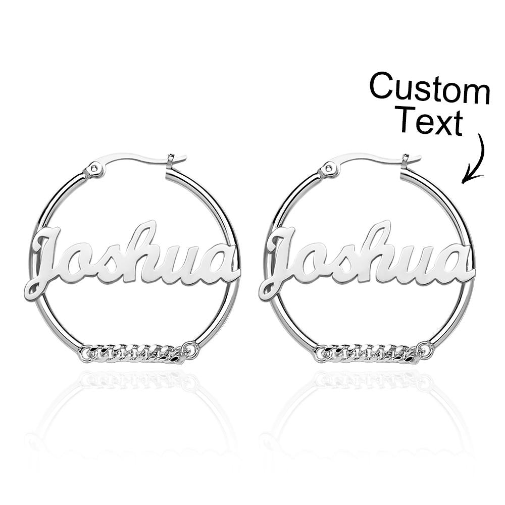 Personalised Hip Hop Name Earrings Vintage Chain Earrings Fashion Jewellery Gift For Women - soufeeluk