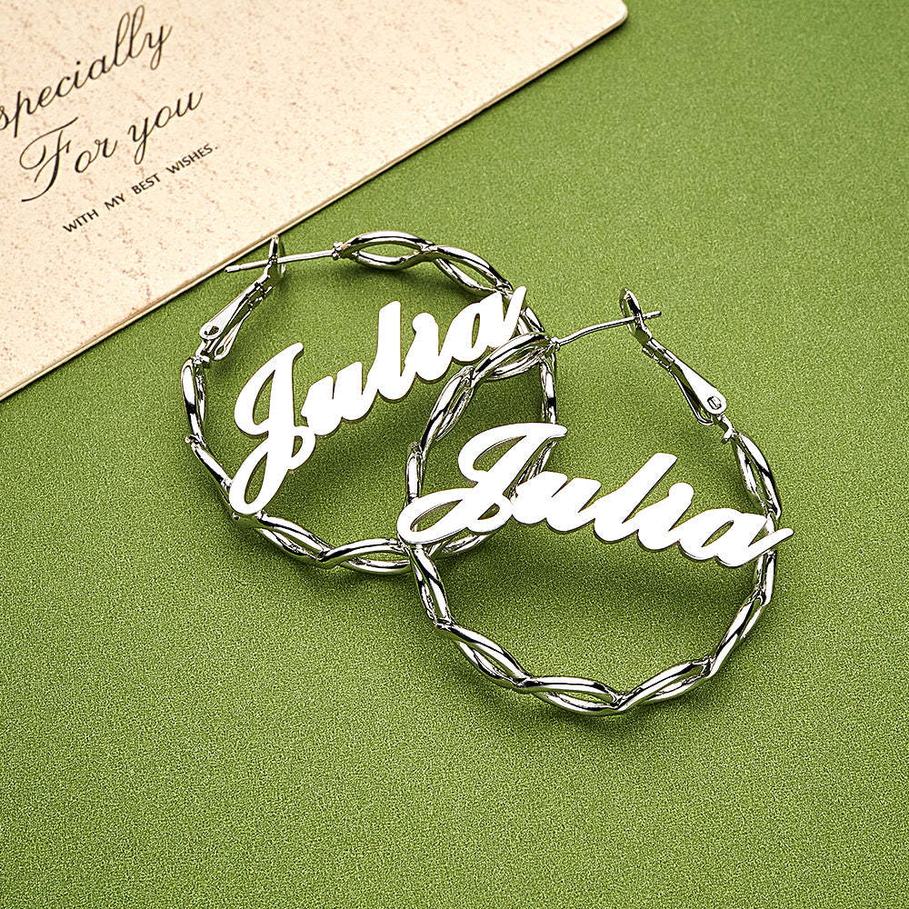 Custom Name Earrings Dream And Persistent - soufeeluk