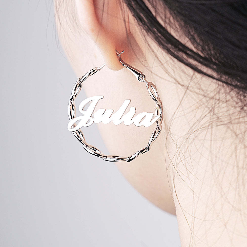 Custom Name Earrings Dream And Persistent - soufeeluk