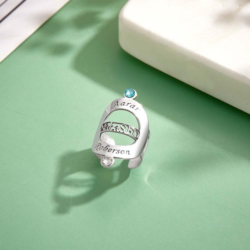 Custom Name Stethoscope ID Tag With Birthstone For Hospital Workers - soufeeluk