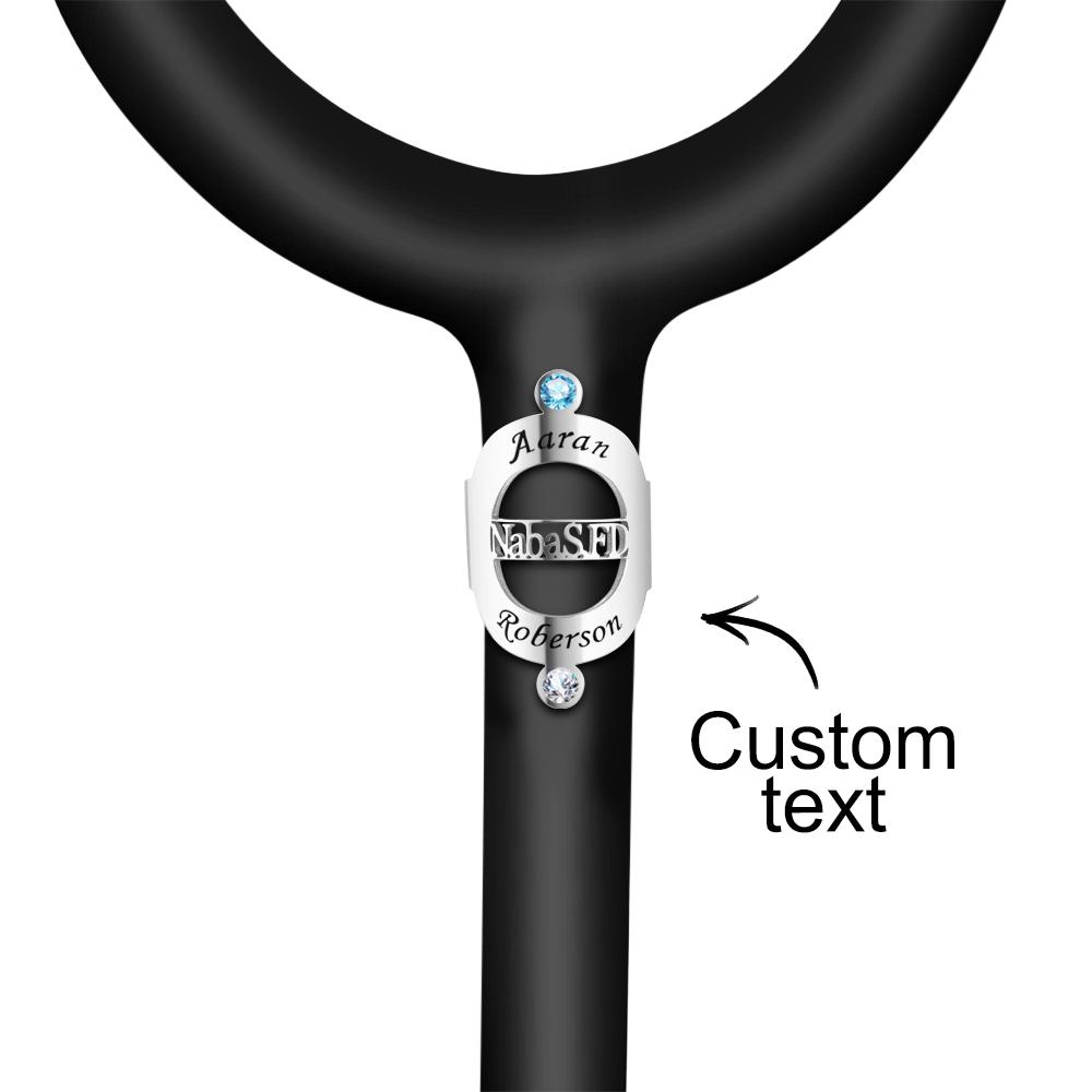 Custom Name Stethoscope ID Tag With Birthstone For Hospital Workers - soufeeluk