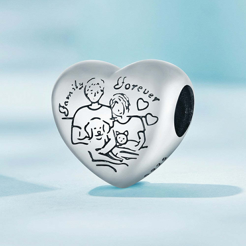 happiness family charm 925 sterling silver fj1419