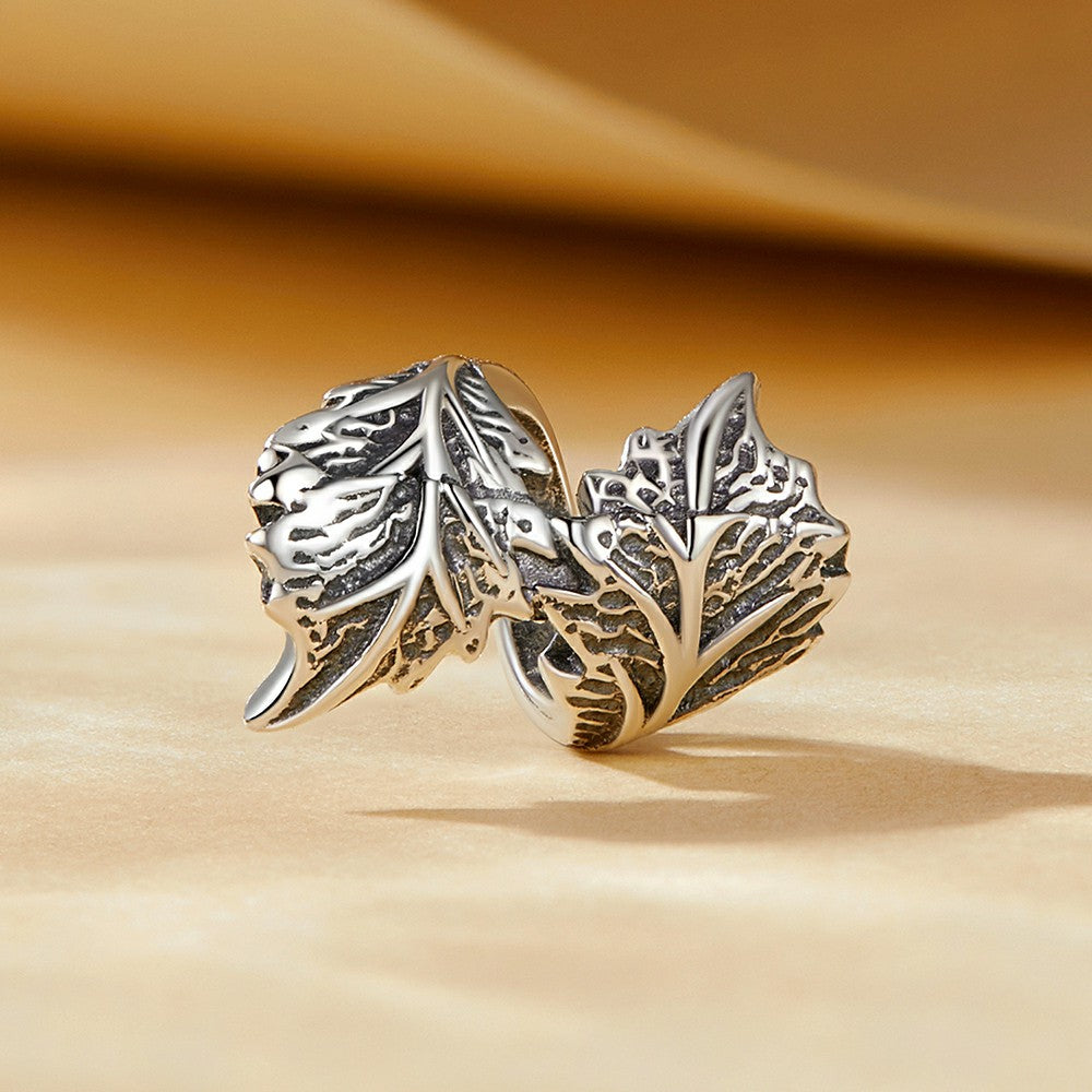 creative leaf charm 925 sterling silver fj1426
