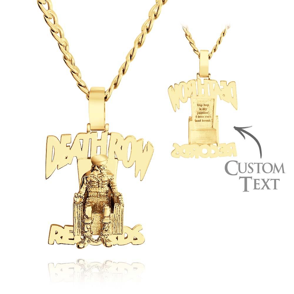 Engraved Hip Hop Necklace Deathrow Records Exaggerate Pendant For Him - soufeeluk