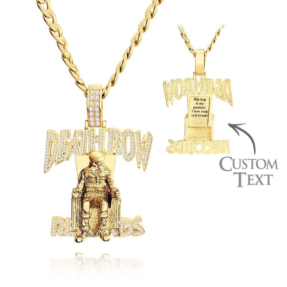 Engraved Hip Hop Necklace Deathrow Records Exaggerate Pendant For Him - soufeeluk