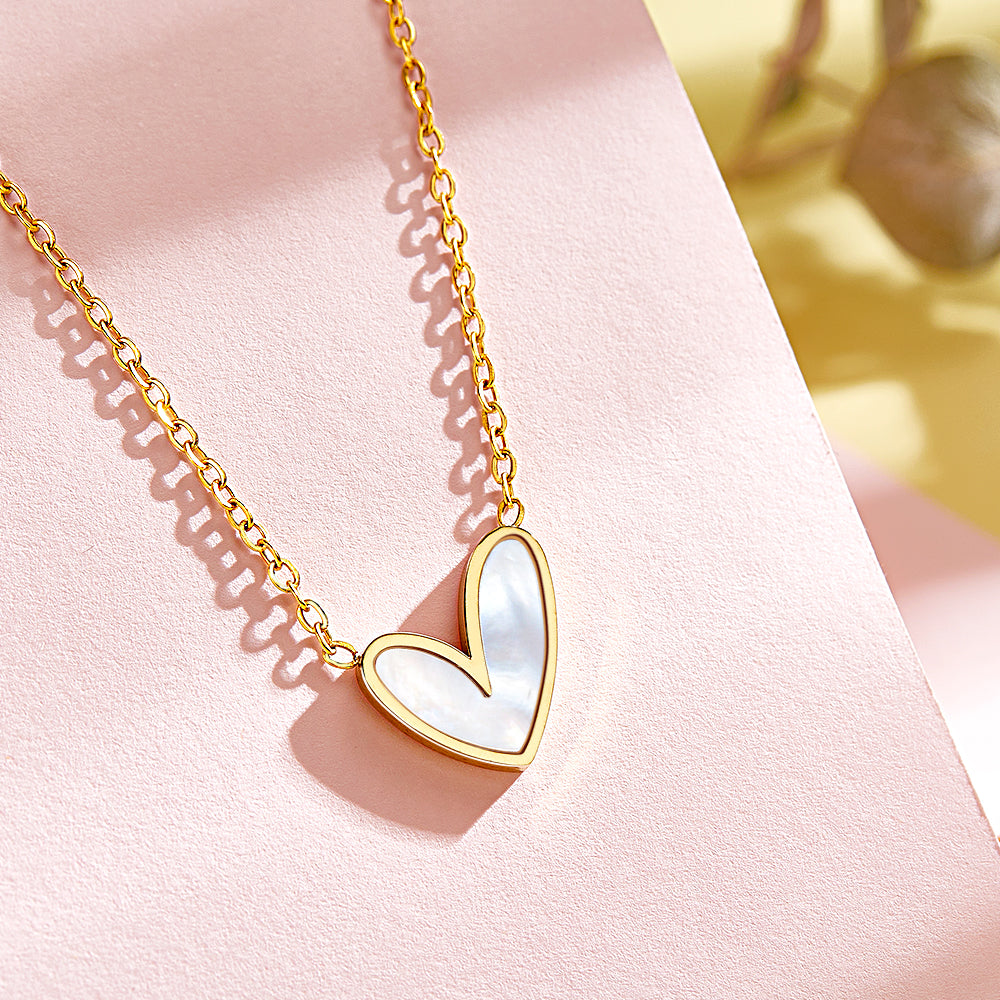 Custom Engraved Necklace Classic Heart Unique Gift - soufeeluk