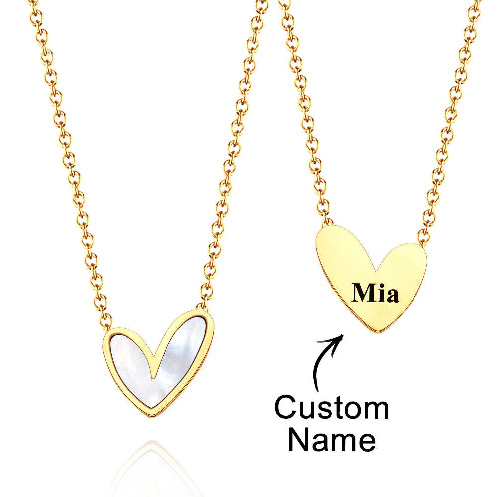 Custom Engraved Necklace Classic Heart Unique Gift - soufeeluk