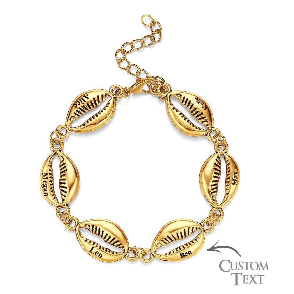 Custom Name Bracelet Shell Fashion Metal Gift - soufeeluk