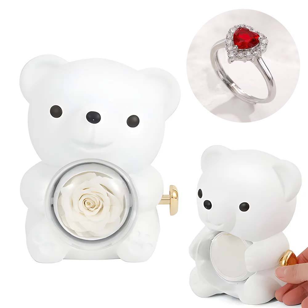 Personalised Eternal Rose Bear Jewellery Sets Engraved Necklace and Bracelet with Picture Best Gift for Her - soufeeluk