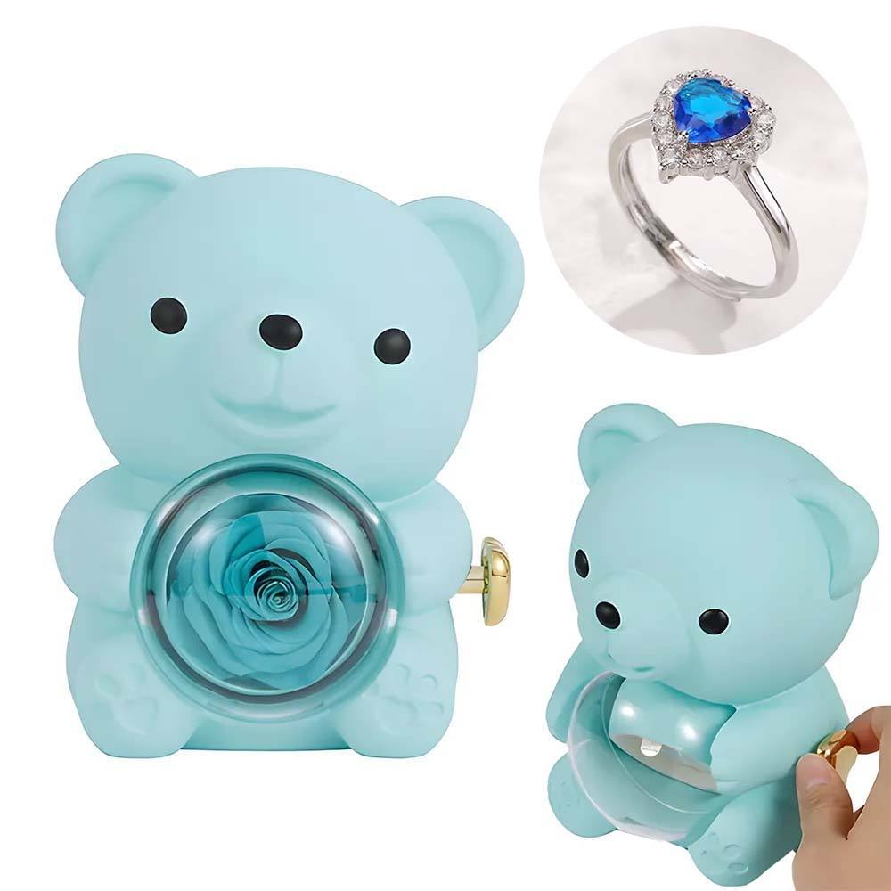 Personalised Eternal Rose Bear Jewellery Sets Engraved Necklace and Bracelet with Picture Best Gift for Her - soufeeluk