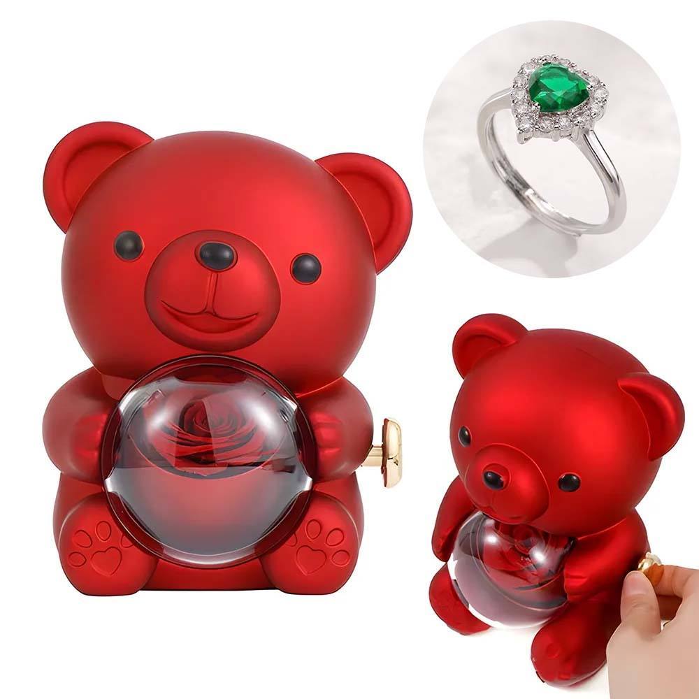 Personalised Eternal Rose Bear Jewellery Sets Engraved Necklace and Bracelet with Picture Best Gift for Her - soufeeluk