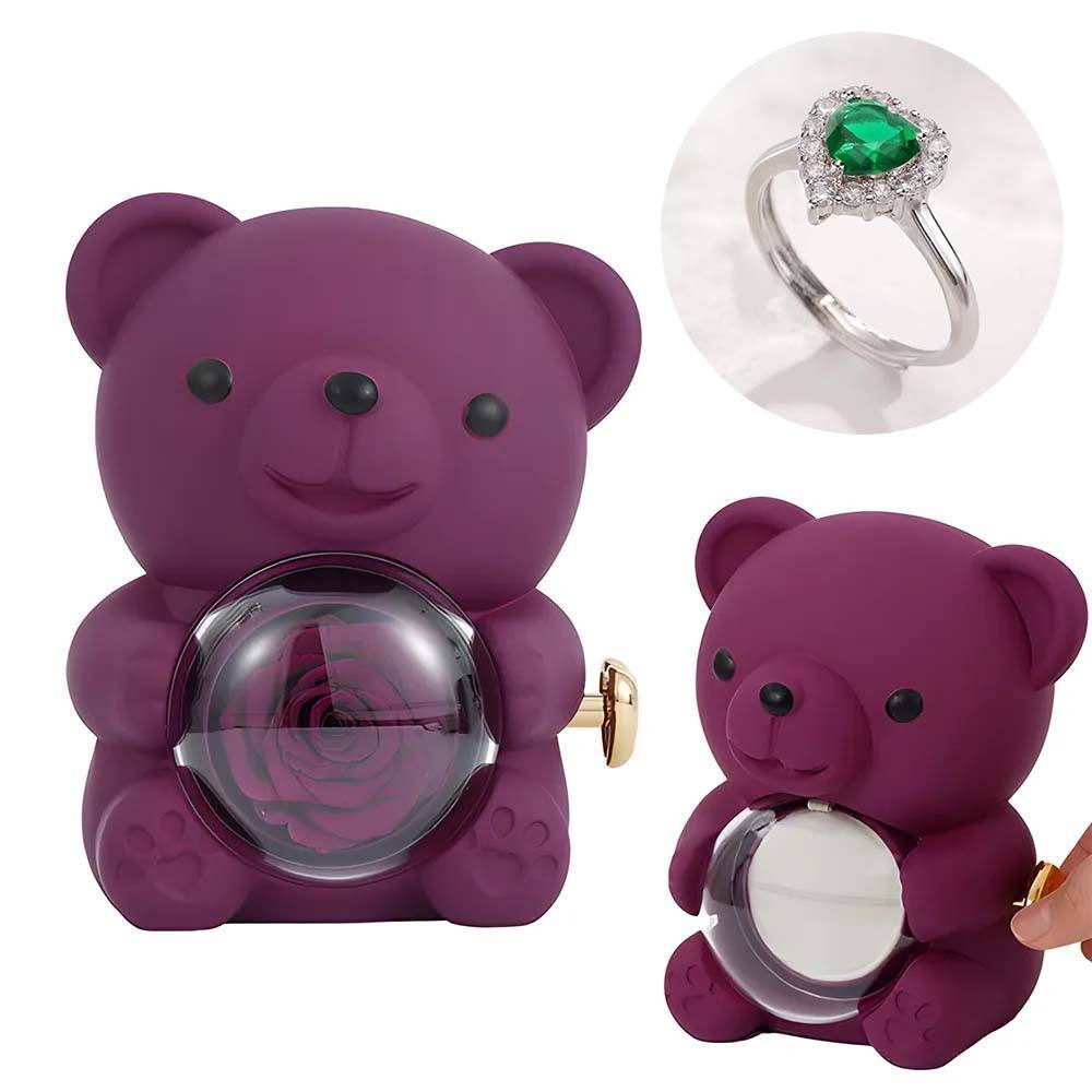 Personalised Eternal Rose Bear Jewellery Sets Engraved Necklace and Bracelet with Picture Best Gift for Her - soufeeluk