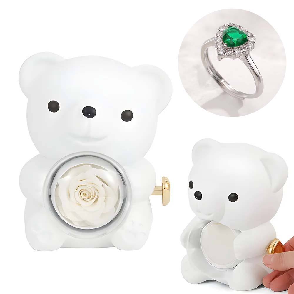 Personalised Eternal Rose Bear Jewellery Sets Engraved Necklace and Bracelet with Picture Best Gift for Her - soufeeluk