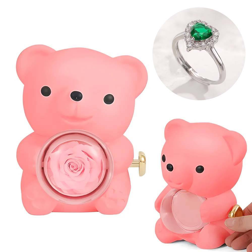 Personalised Eternal Rose Bear Jewellery Sets Engraved Necklace and Bracelet with Picture Best Gift for Her - soufeeluk