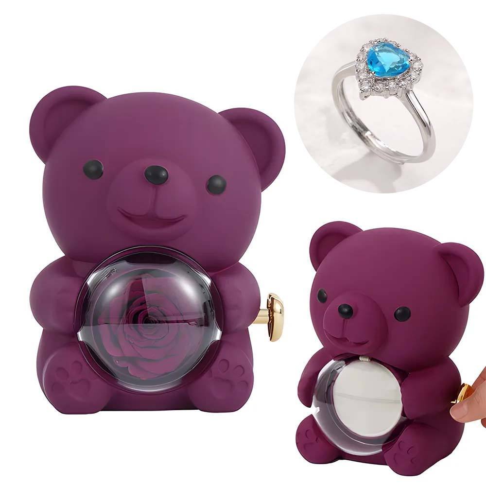 Personalised Eternal Rose Bear Jewellery Sets Engraved Necklace and Bracelet with Picture Best Gift for Her - soufeeluk