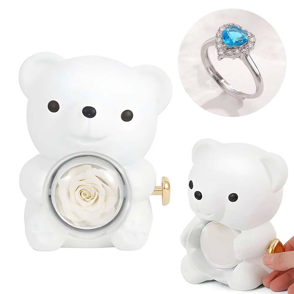 Personalised Eternal Rose Bear Jewellery Sets Engraved Necklace and Bracelet with Picture Best Gift for Her - soufeeluk