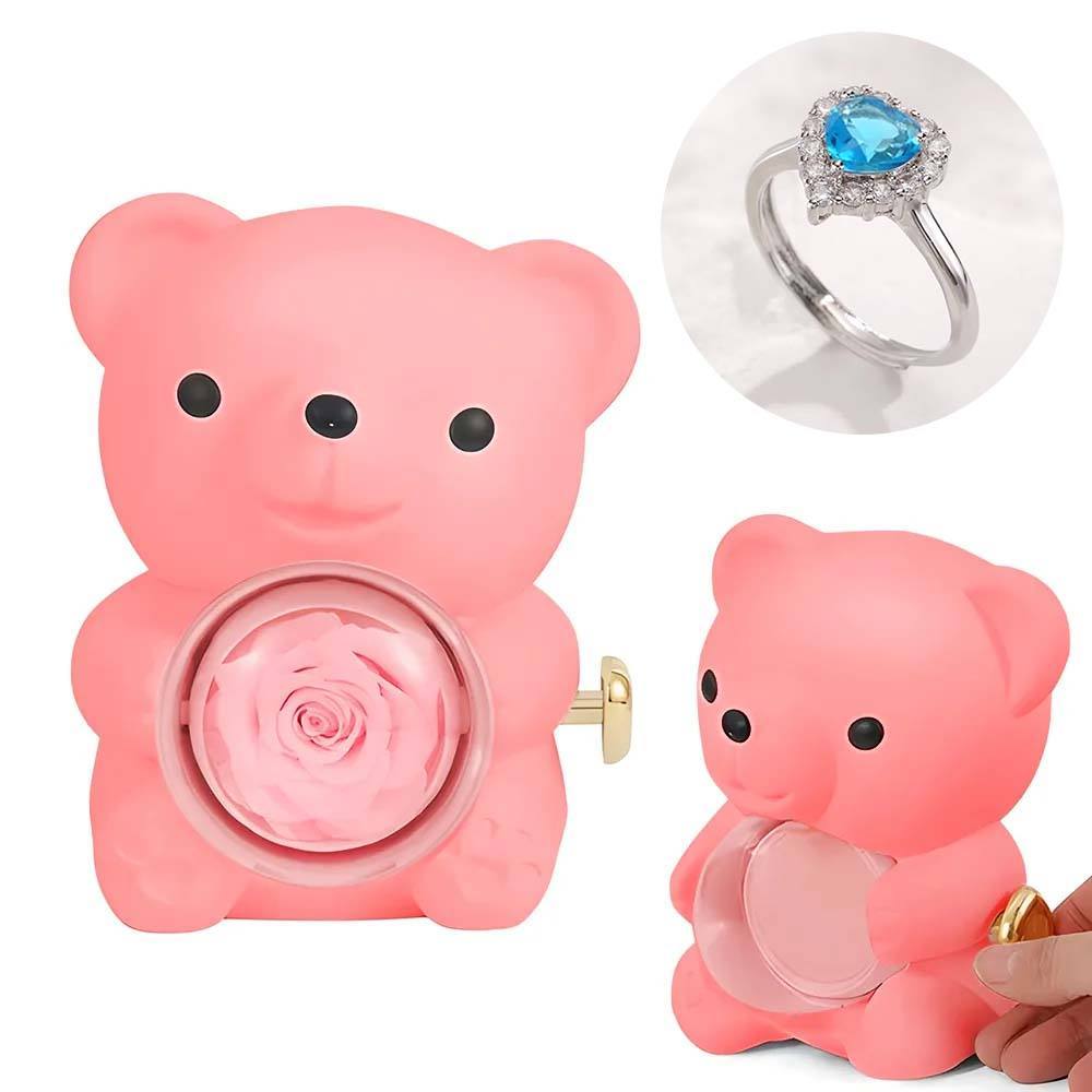 Personalised Eternal Rose Bear Jewellery Sets Engraved Necklace and Bracelet with Picture Best Gift for Her - soufeeluk