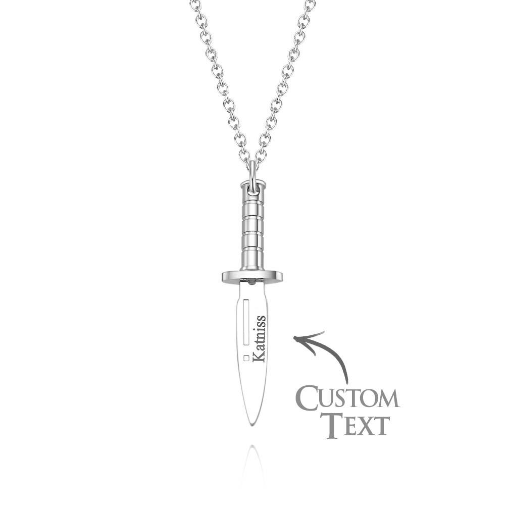 Custom Name Necklace Metal Dagger Cool Gift for Men - soufeeluk