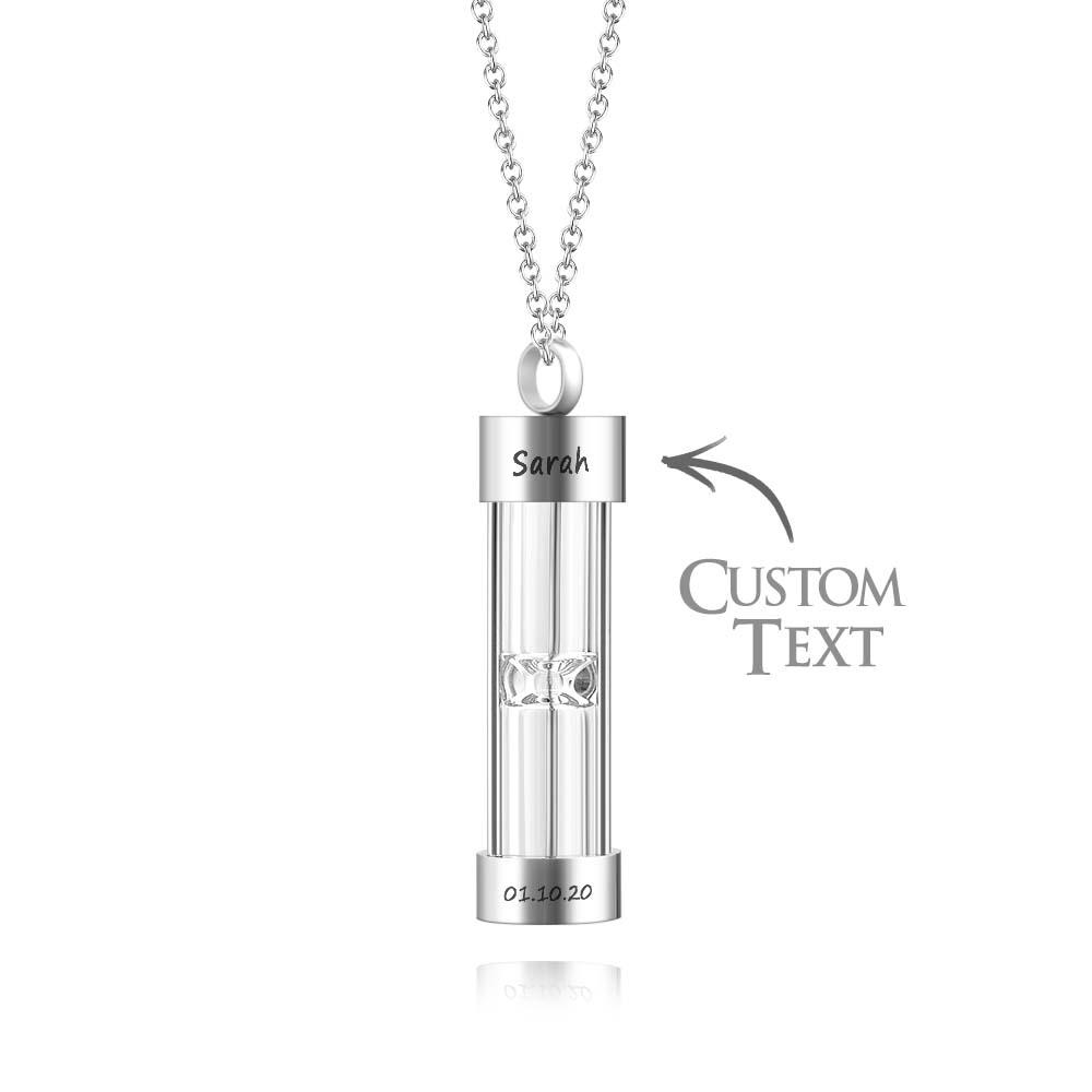 Custom Name Necklace Hourglass Remember Gift - soufeeluk