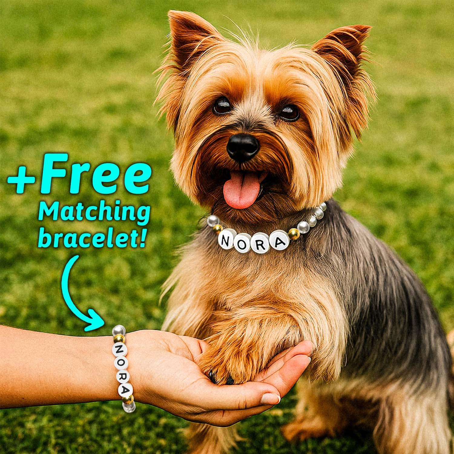 Personalized Name Necklace  Comes with a Free Matching Bracelet Gift for Pet - soufeeluk