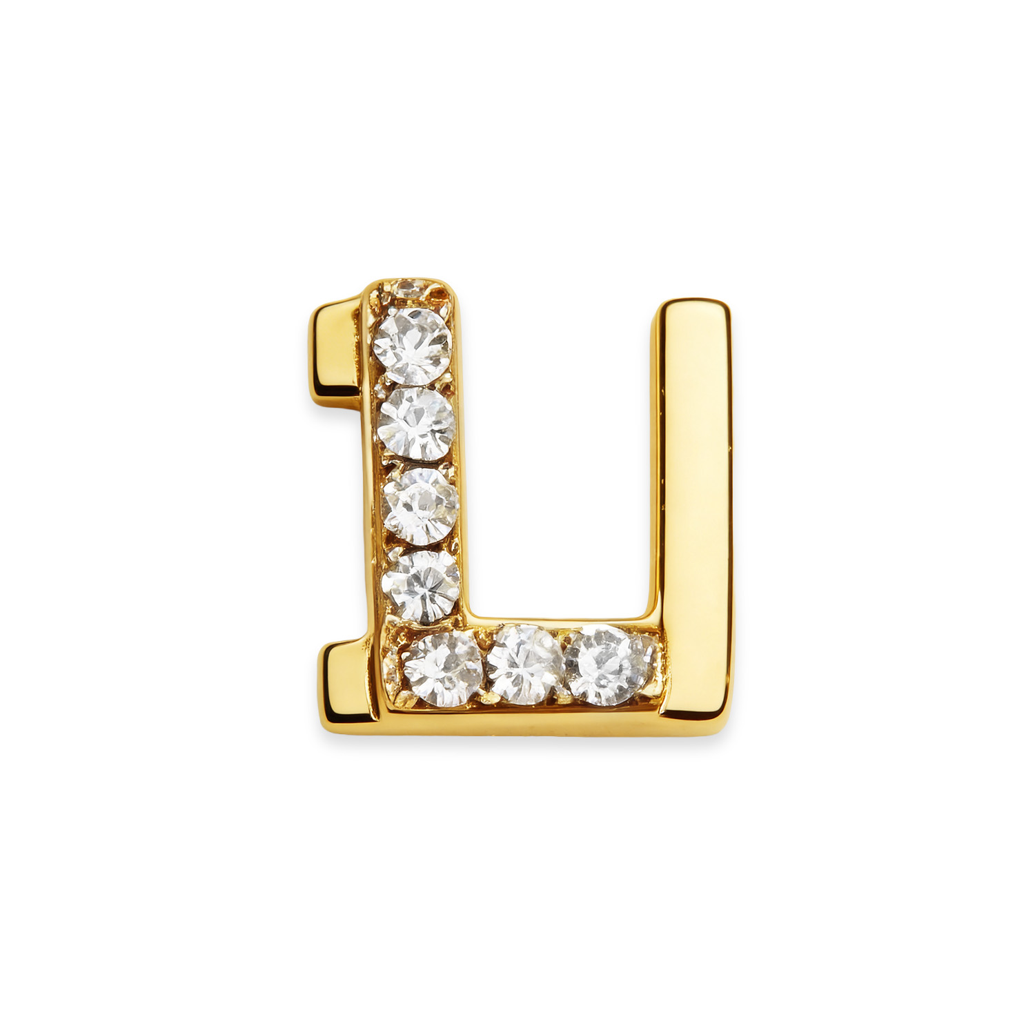 Letter With Diamond L Charm - Gold - soufeeluk