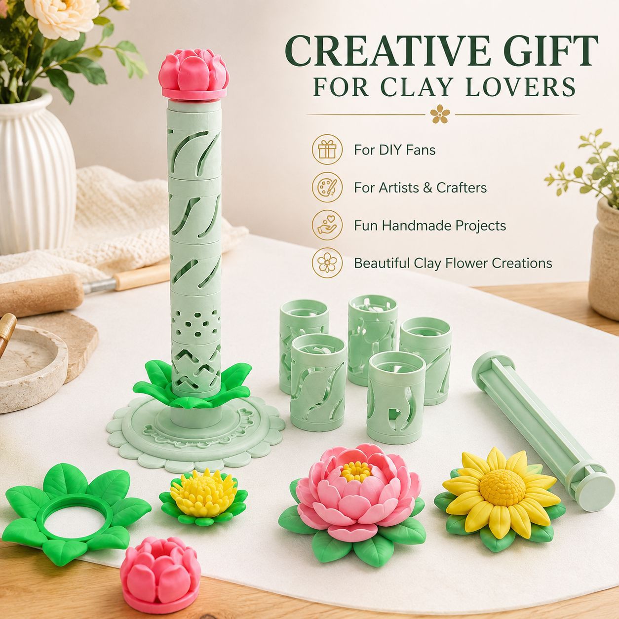 DIY Scented Flower Bouquet Craft Kit Creative Floral Arranging Tool Mold Set Mix Homemade Botanical Craft Gift for Adults & Kids