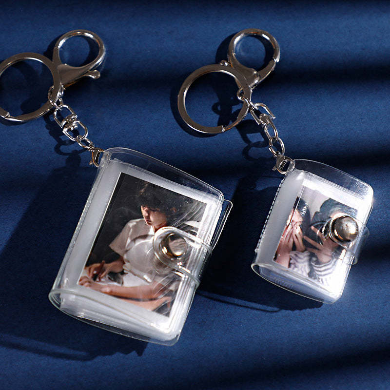 Gift for Her Scrapbook Keychain Mini Photo Album Keychain Photo Frame 16 Pockets - soufeeluk