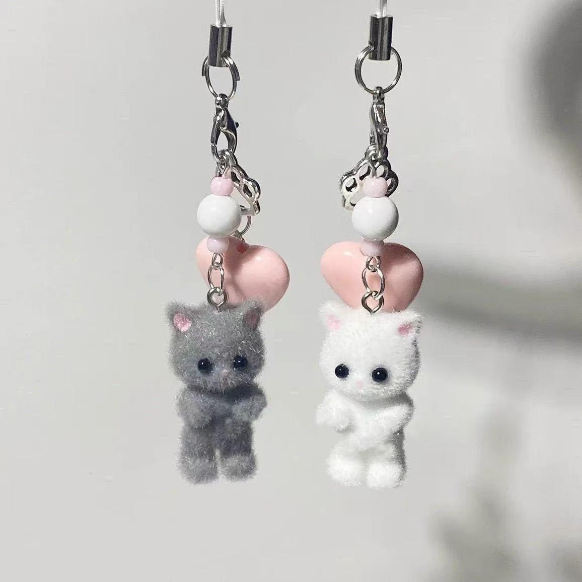 Cute Cat Keychain Cartoon Pendant Versatile Bag Charm and Key Accessory - soufeeluk