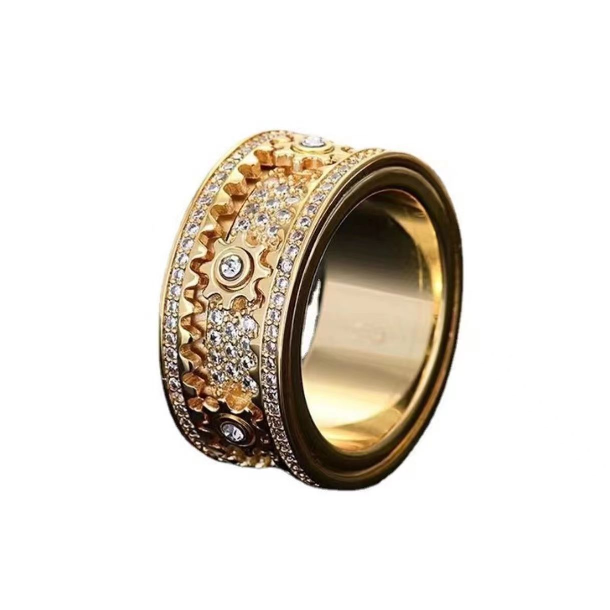 Rotating Starry Ring Full-Diamond Ring - Anxiety Relief Fidget Gift - soufeeluk