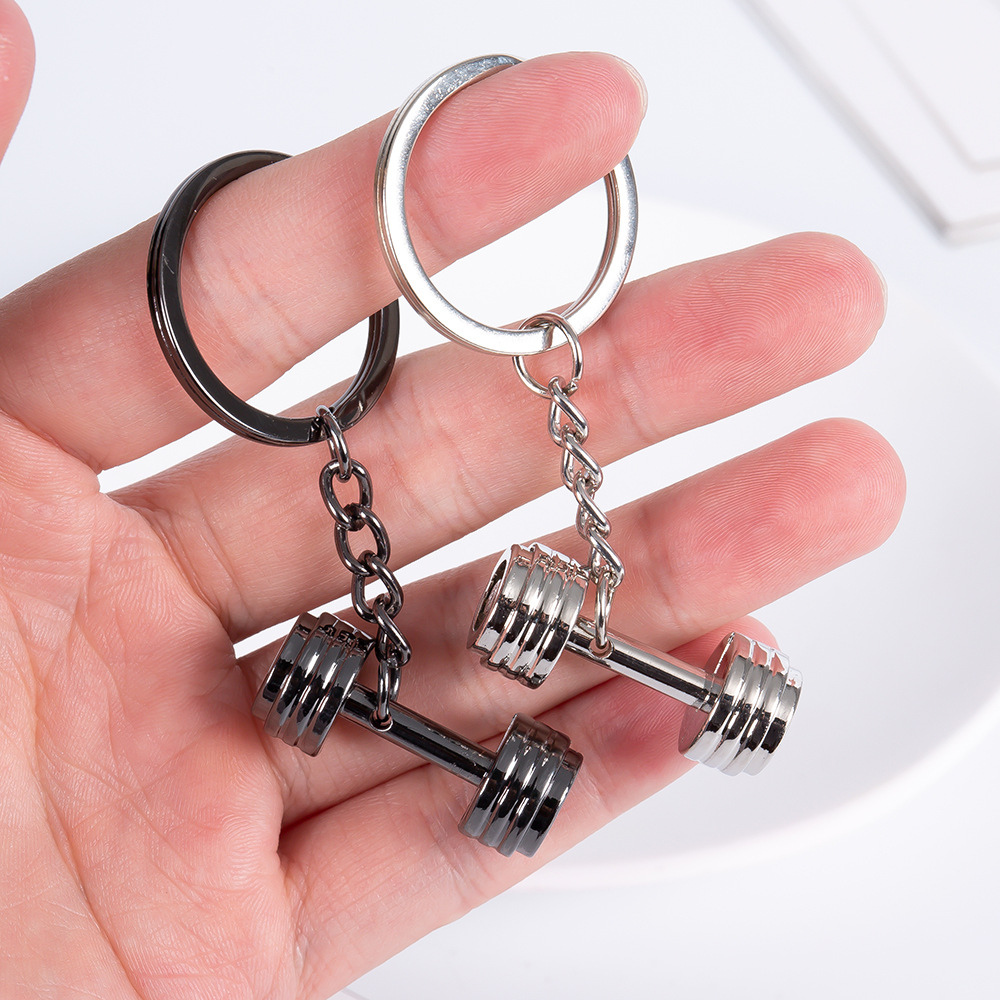 Dumbbell Metal Keychain Accessories Equipment Kettlebells Dumbbells Boxing Pendant Mini Fitness Keychain - soufeeluk