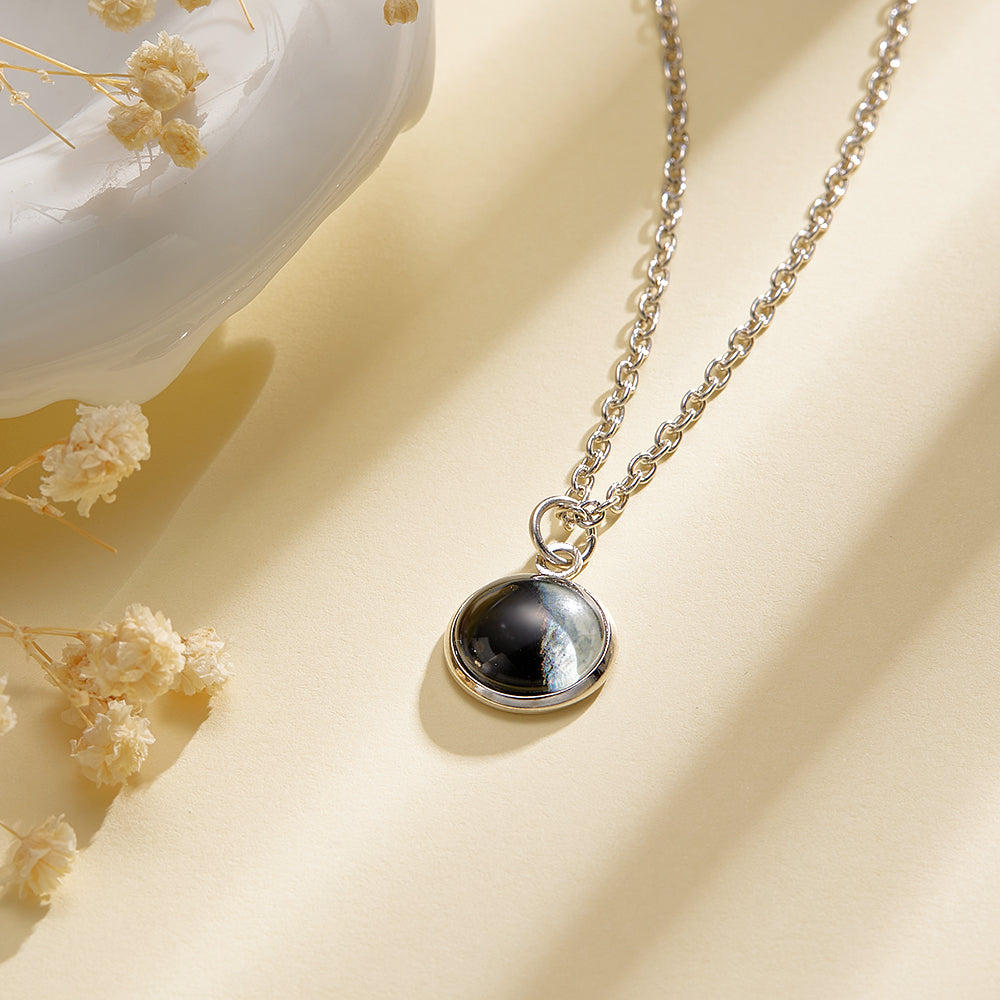 Custom Moon Phase Necklace Birth Moon Jewellery Necklace - soufeeluk