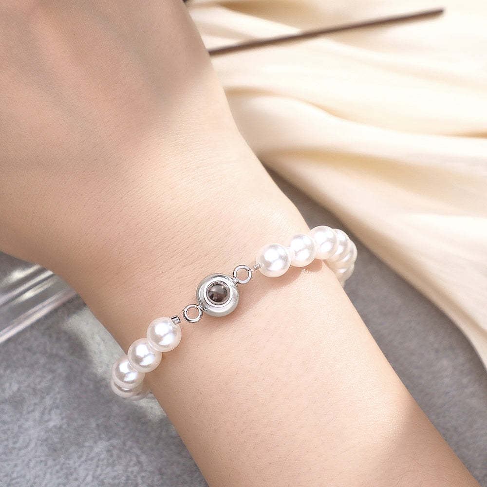 Custom Projection Bracelet Pearl Chain Romantic Gift - soufeeluk