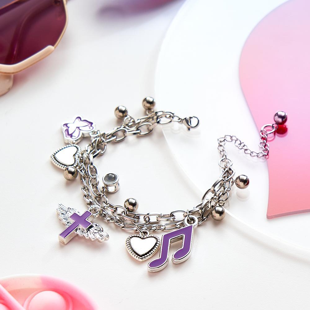 Custom Projection Bracelet Y2K Creative Metal Gift for Her - soufeeluk