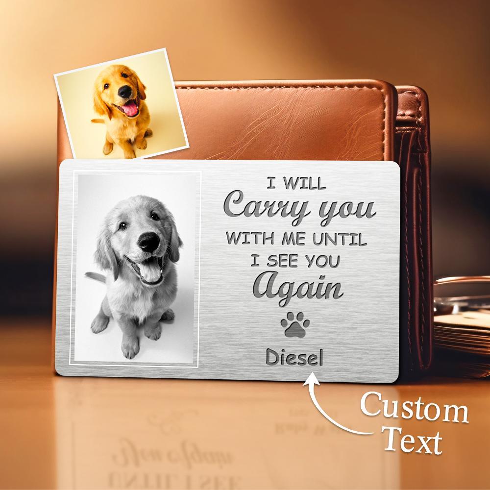 Custom Photo Memorial Wallet Card My Pawprints May No Longer Be In Your House Personalised Sympathy Gift For Pet Owners - soufeeluk